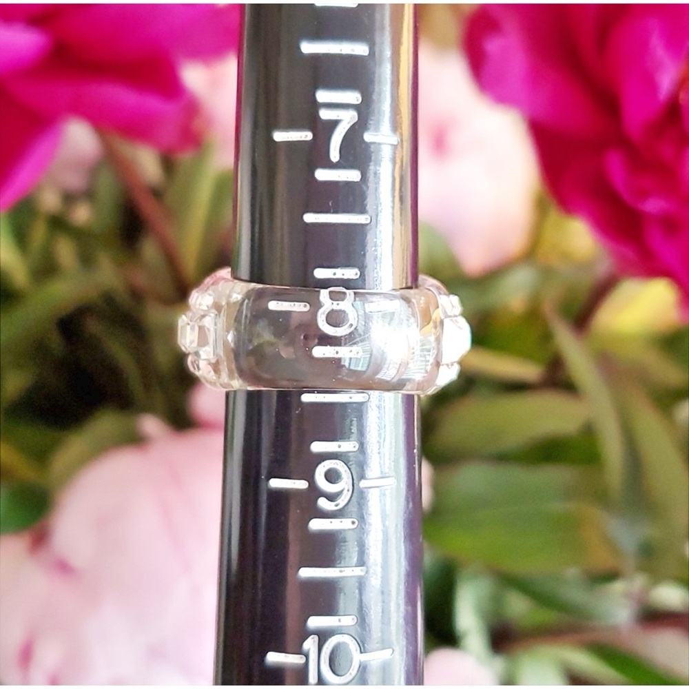 Balmain Lucite & Crystal Cocktail Ring - Picture 4 of 8